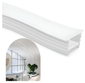 Perfil de Silicone Flexível Embutir 20x20mm Para Fita LED - OBS: FITA LED Não Inclusa