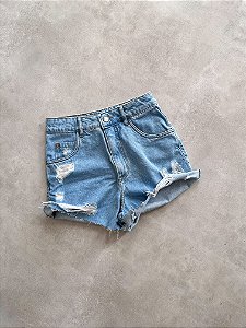 Shorts Mom Jeans Claro  Roupas da Bê - Roupas da Bê