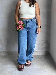 JEANS WIDE LEG BIA ESCURA