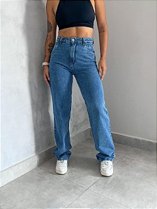 JEANS WIDE LEG BIA ESCURA