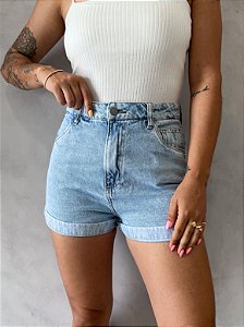 SHORTS MOM JEANS CLARO