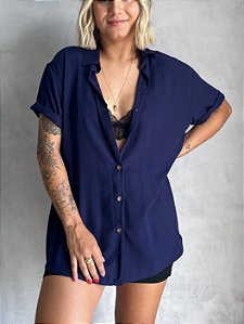 CAMISA OVERSIZED JACQUE AZUL MARINHO