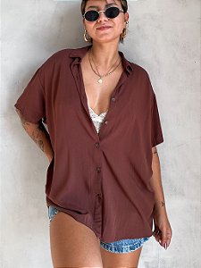 CAMISA OVERSIZED JACQUE MARROM