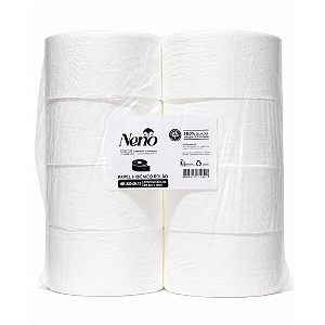 Papel Higiênico Rolão 8x300m 100% Celulose Virgem Folha Simples Neno