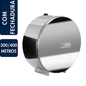 Suporte em Aço Inox Jsn Papel Higiênico Rolão 300/400m com Fechadura Ref: N5i