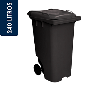 Coletor Contêiner Jsn com Roda 240 Litros Preto Ref: C240P