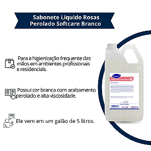 Sabonete Líquido Rosas Perolado SoftCare Branco Diversey 5 Litros