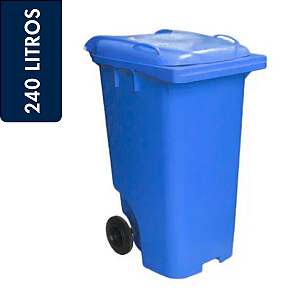 Coletor Contêiner Jsn com Roda 240 Litros Azul Ref: C240A