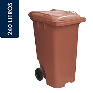 Coletor Contêiner Jsn com Roda 240 Litros Marrom Ref: C240M