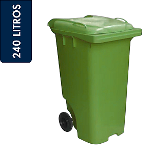 Coletor Contêiner Jsn com Roda 240 Litros Verde Ref: C240VD