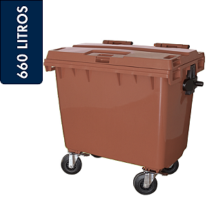 Carro Cuba Container Jsn 660 Litros Marrom Ref: C660M