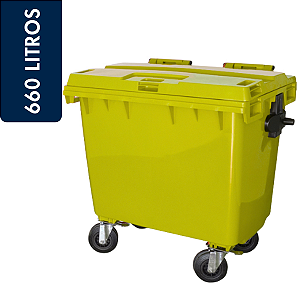Carro Cuba Container Jsn 660 Litros Amarelo Ref: C660AM