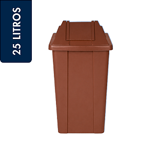Lixeira Basculante Vai-vem Jsn 25 Litros Marrom Ref: Q25M