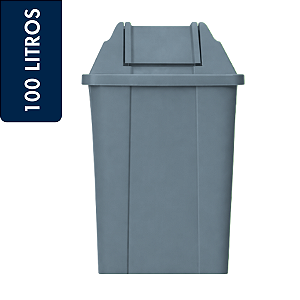 Lixeira Basculante Vai-vem Jsn 100 Litros Cinza Ref: Q100C
