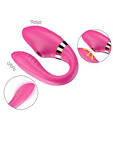 Vibrador de Casal Sugador de Clítoris com Controle Remoto