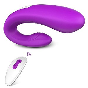 Vibrador de Casal cor Lilás com Controle Remoto Recarregável