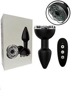 Vibrador Plug Anal tamanho M com Luz de Led e Controle Remoto