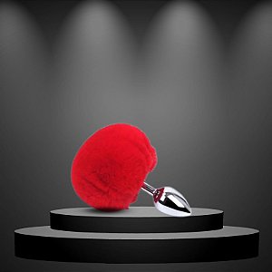 Plug Anal Tamanho P Pompom Vermelho