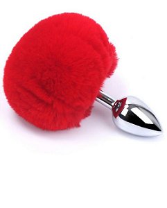 Plug Anal Tamanho P Pompom Vermelho