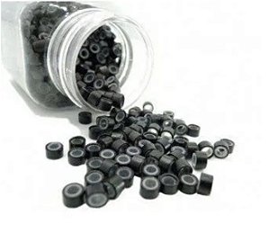 Microlink Com Silicone Preto Para Mega Hair