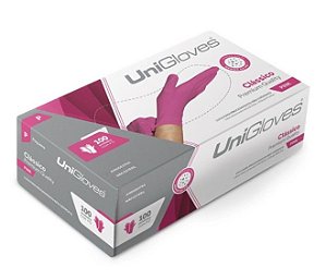 Luva Látex Rosa Unigloves - 100 Unidades