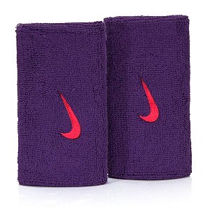 Munhequeira Nike Roxa Logo Vermelho Longa