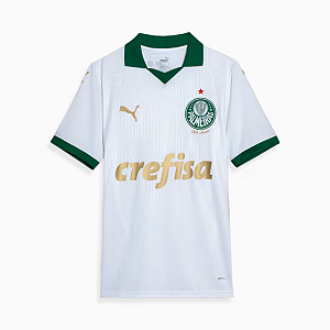 Camiseta Palmeiras Puma Torcedor Away Jersey jr. 24 Branca