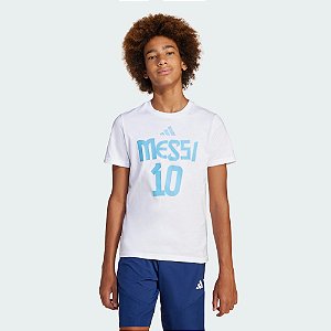 Camiseta Adidas Infantil Messi Branca JJ1416