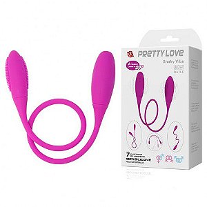 VIBRADOR PARA CASAL DUPLO - RECARREGÁVEL SNAKY VIBE - PRETTY LOVE