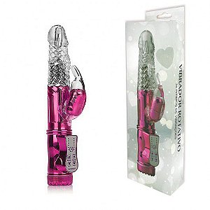 JACK RABBIT - Vibrador Rotativo com Estimulador Clitoriano 36 Vibrações - PILHA