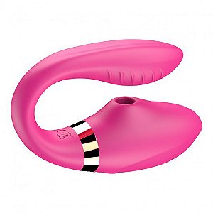 VIBRADOR DE CASAL em silicone ABS com funçao de sucção e 7 modos de vibrações - DIBE