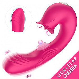 Estimulador clitoriano recarregável com penetrador ponto G