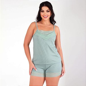 Short Doll Canelado Doce Menta