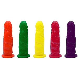 Pênis Borracha Maciço Colors 18 X 4Cm Kgel