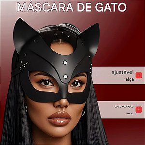 Máscara de Gatinha em Couro Sintético com Ajuste Regulável - YOUVIBE