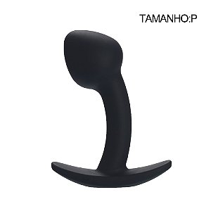 Plug Anal Curvado em Silicone - Tamanho P