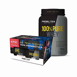 Kit 100% Pure Whey 900g + Pré-Treino Epic Pre Workout 300g + Creatina 100g - Probiótica