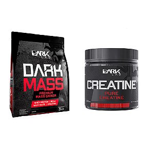 Creatine Pure Creatina Pura 300g + Hipercalórico Dark Mass 3kg - Dark lab