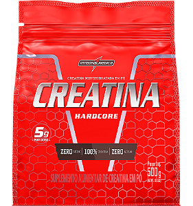 Creatina Hardcore Monohidratada 500g Pó Pouch Integralmédica Sem Sabor