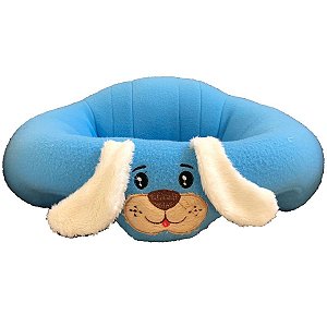 Almofada De Apoio Assento Puff Bebê Sentar Azul Cachorrinho