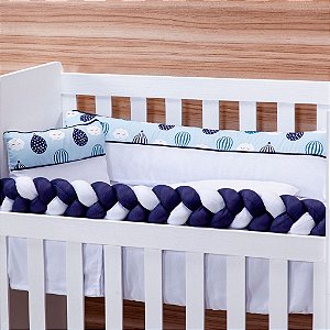 Kit Mini Berço Fofura Balone Azul 08 Peças
