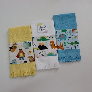 Toalha escolar personalizada kit com 3 toalhas