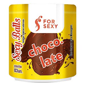 SEXY BALLS BEIJÁVEIS CHOCOLATE COM 3 UNIDADES FOR SEXY