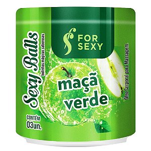 SEXY BALLS BEIJÁVEIS MAÇA VERDE COM 3 UNIDADES FOR SEXY