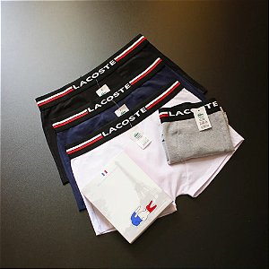 Kit 3 Cuecas Boxer Cotton  premium lacoste