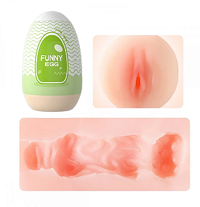 Funny Egg Masturbador Masculino Formato Vagina em Cyberskin Vip Mix
