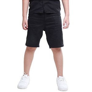Bermuda Infantil Menino Short Sarja Preto