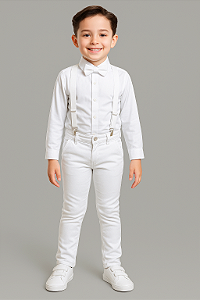 Roupas Infantil Menino Social Batizado Todo Branco Juvenil Tam 10 12 14 E 16