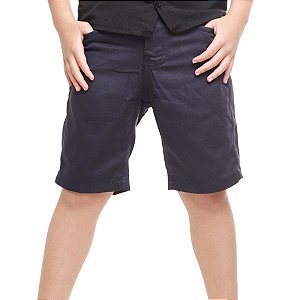 Bermuda Infantil Menino Short Sarja azul Marinho Bebê e 1 Ao 10