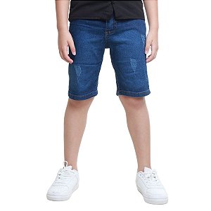 Bermuda jeans escuro Infantil Juvenil Menino Short 1 ao 16